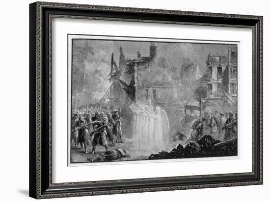 The So-Called "Angels of Mons" Halt the German Advance at Mons Belgium-Alfred Pearse-Framed Art Print