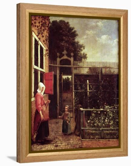 The Soap Bubbles-Pieter de Hooch-Framed Premier Image Canvas