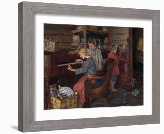 The Socialization Par Bogdanov-Belsky, Nikolai Petrovich (1868-1945), 1918 - Oil on Cardboard, 39X5-Nikolai Petrovich Bogdanov-Belsky-Framed Giclee Print