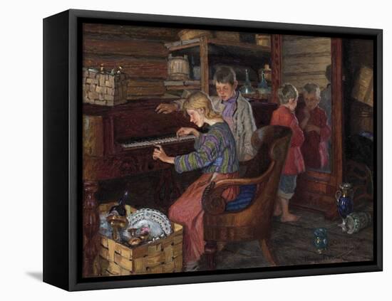 The Socialization Par Bogdanov-Belsky, Nikolai Petrovich (1868-1945), 1918 - Oil on Cardboard, 39X5-Nikolai Petrovich Bogdanov-Belsky-Framed Premier Image Canvas