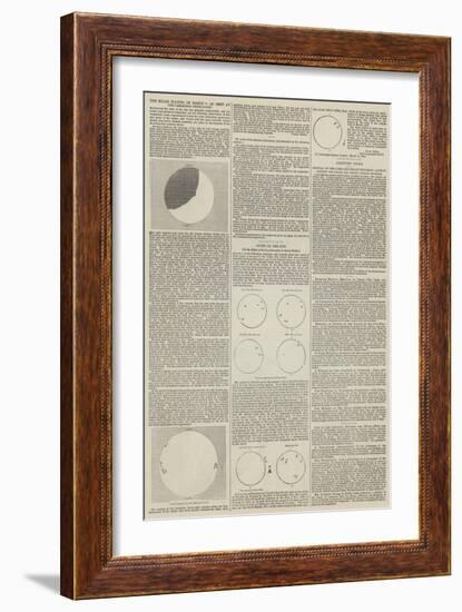 The Solar Eclipse of 15 March as Seen at the Cambridge Observatory-null-Framed Giclee Print