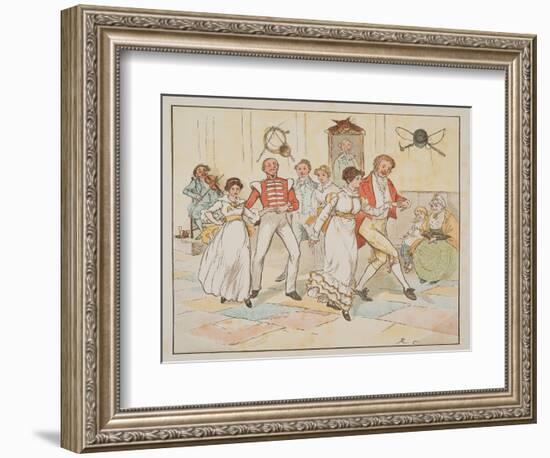 The Soldier and His Bride, from the Hey Diddle Diddle Picture Book, Pub.1882 (Colour Engraving)-Randolph Caldecott-Framed Giclee Print