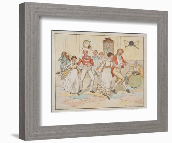 The Soldier and His Bride, from the Hey Diddle Diddle Picture Book, Pub.1882 (Colour Engraving)-Randolph Caldecott-Framed Giclee Print