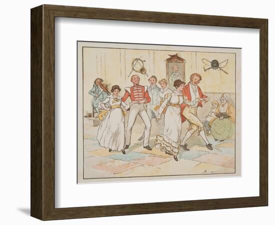 The Soldier and His Bride, from the Hey Diddle Diddle Picture Book, Pub.1882 (Colour Engraving)-Randolph Caldecott-Framed Giclee Print