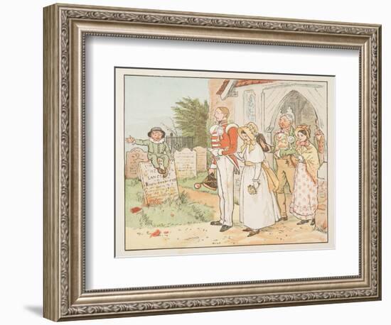 The Soldier and His Bride, from the Hey Diddle Diddle Picture Book, Pub.1882 (Colour Engraving)-Randolph Caldecott-Framed Giclee Print