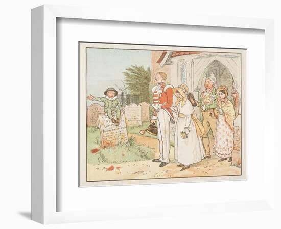 The Soldier and His Bride, from the Hey Diddle Diddle Picture Book, Pub.1882 (Colour Engraving)-Randolph Caldecott-Framed Giclee Print