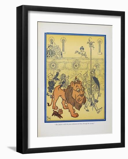 "The Soldier With the Green Whiskers Led Them Through the Streets"-William Denslow-Framed Giclee Print