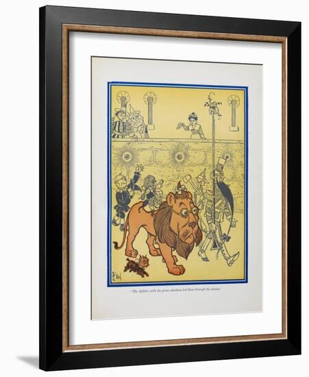 "The Soldier With the Green Whiskers Led Them Through the Streets"-William Denslow-Framed Giclee Print