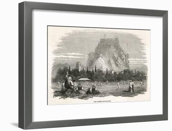 The Soldiers Stationed at the Garrison on Corfu Play a Cricket Match-null-Framed Art Print