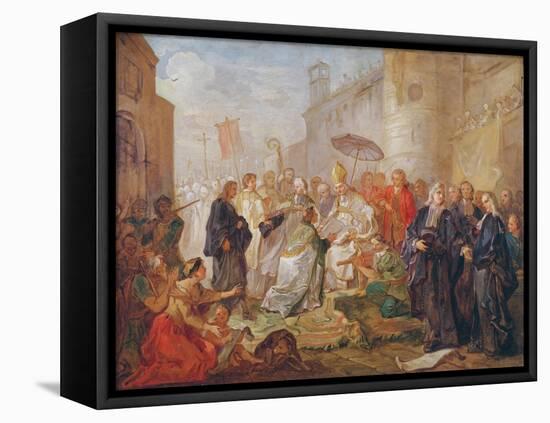 The Solemn Entry of Monseigneur Nicolas-Joseph De Paris as Bishop of Orleans in 734, 1745-Charles Joseph Natoire-Framed Premier Image Canvas