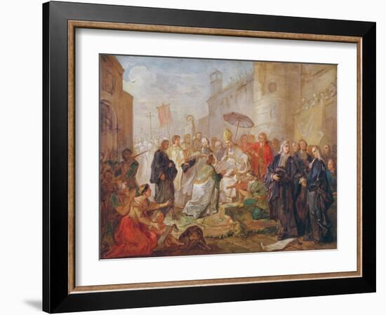 The Solemn Entry of Monseigneur Nicolas-Joseph De Paris as Bishop of Orleans in 734, 1745-Charles Joseph Natoire-Framed Giclee Print