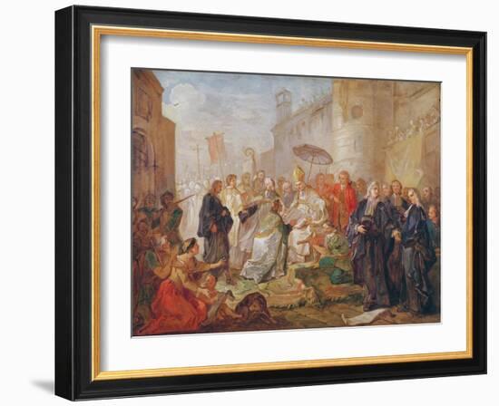 The Solemn Entry of Monseigneur Nicolas-Joseph De Paris as Bishop of Orleans in 734, 1745-Charles Joseph Natoire-Framed Giclee Print