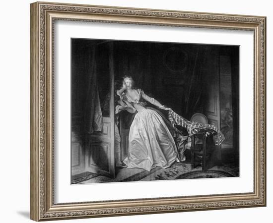 The Solen Kiss, Late 18th Century-Jean-Honore Fragonard-Framed Giclee Print