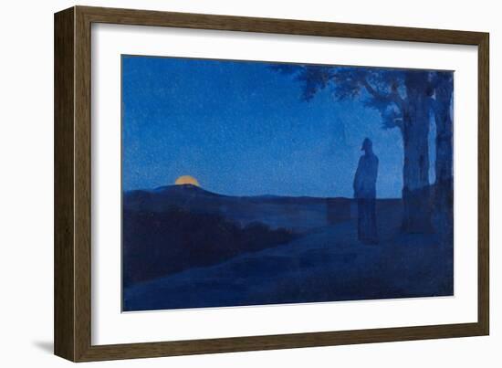 The Solitude of Christ, 1897 (Oil on Wood)-Alphonse Osbert-Framed Giclee Print