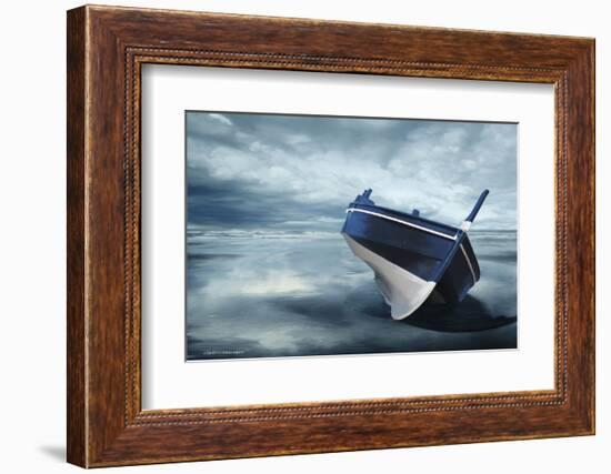 The Solitude of the Sea in Blue-Carlos Casamayor-Framed Art Print