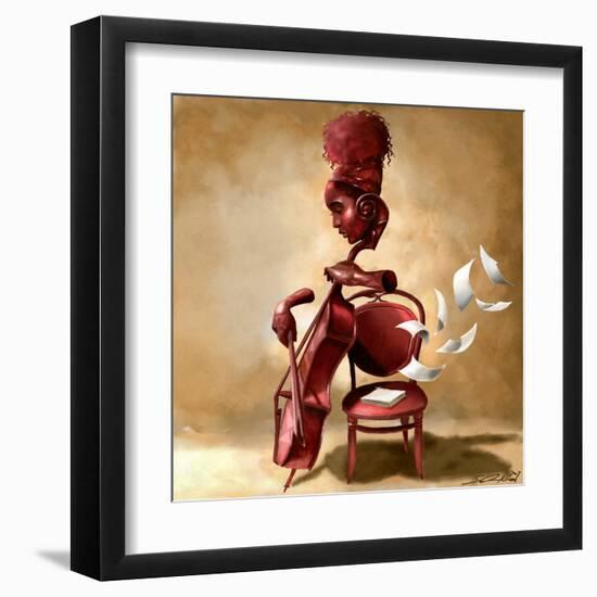 The Solo Cellist-Salaam Muhammad-Framed Art Print