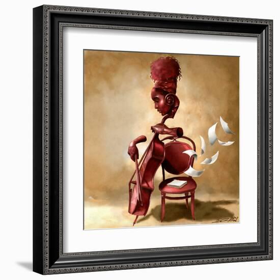 The Solo Cellist-Salaam Muhammad-Framed Art Print