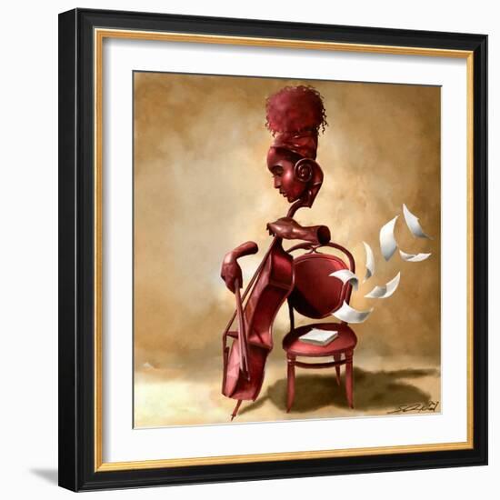 The Solo Cellist-Salaam Muhammad-Framed Art Print