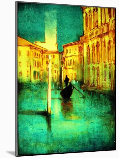 The Soloist and Quiet Gondelier (Venice)-Andrew Hewkin-Mounted Photographic Print