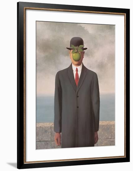 The Son of Man-Rene Magritte-Framed Art Print