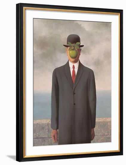 The Son of Man-Rene Magritte-Framed Art Print