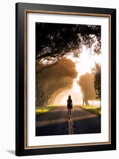 The Song is Over, Sunrise Fog Road Sonoma County California-Vincent James-Framed Photographic Print