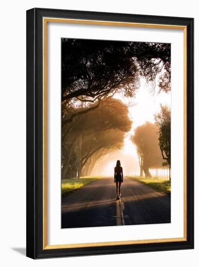 The Song is Over, Sunrise Fog Road Sonoma County California-Vincent James-Framed Photographic Print