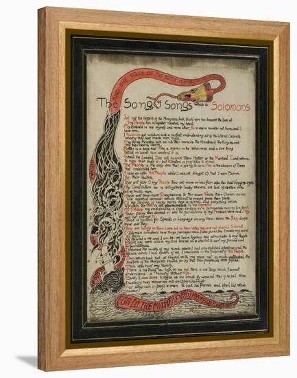 The Song of Songs Which Is Solomon's, 8th September 1907-Rudyard Kipling-Framed Premier Image Canvas