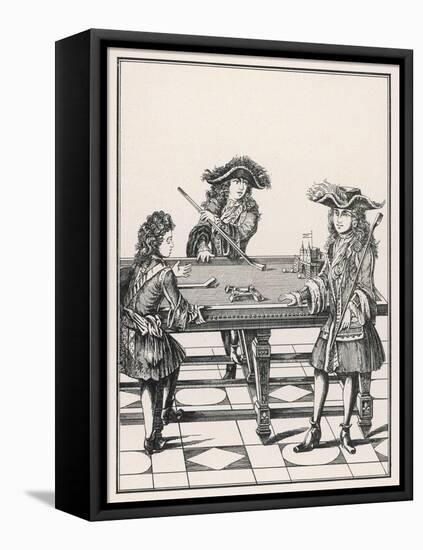 The Sons of Louis XIV Playing Billiards-null-Framed Stretched Canvas