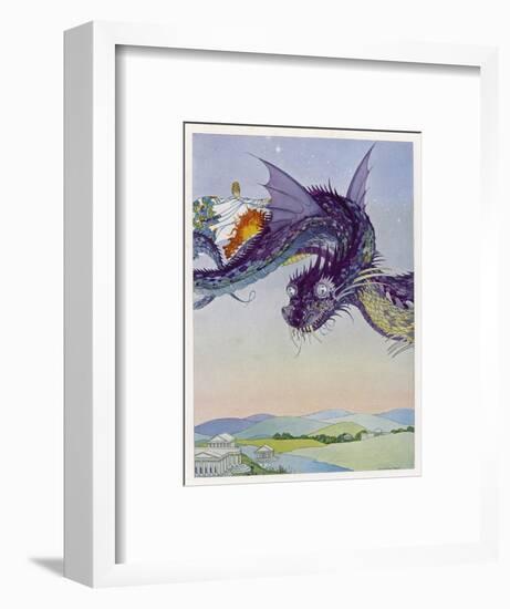 The Sorceress Medea Flies Through the Greek Airspace in Her Serpent-Powered Chariot-Virginia Frances Sterrett-Framed Photographic Print