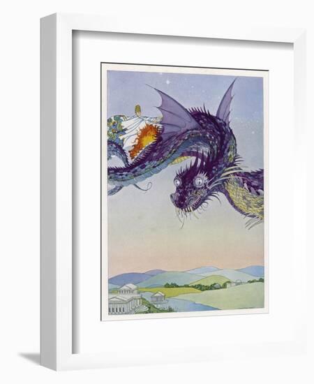 The Sorceress Medea Flies Through the Greek Airspace in Her Serpent-Powered Chariot-Virginia Frances Sterrett-Framed Photographic Print