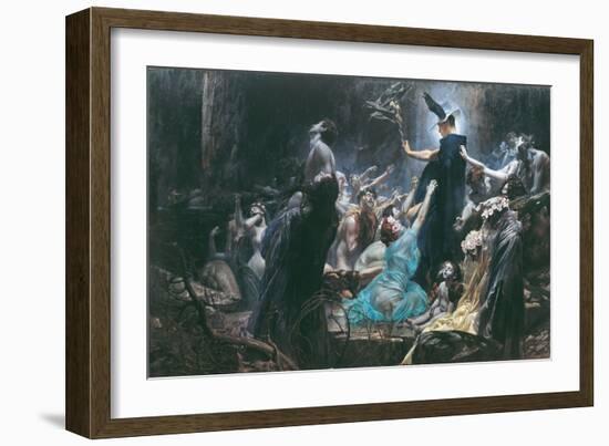 The Souls of Acheron, 1898 (Oil on Canvas)-Adolph Hiremy-Hirschl-Framed Giclee Print