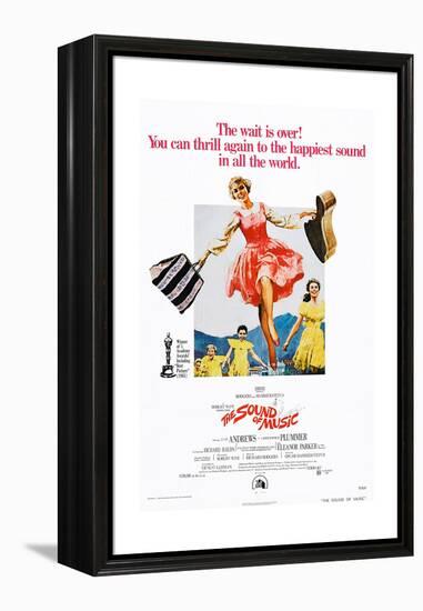 The Sound of Music, Center: Julie Andrews on 1973 Poster Art, 1965-null-Framed Premier Image Canvas