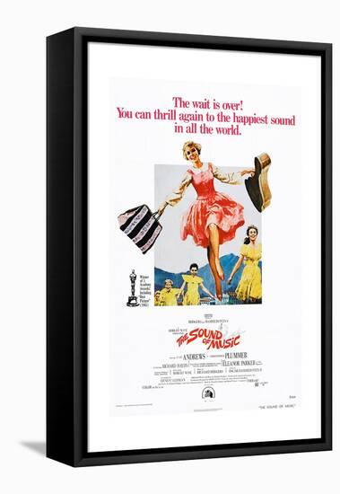 The Sound of Music, Center: Julie Andrews on 1973 Poster Art, 1965-null-Framed Premier Image Canvas