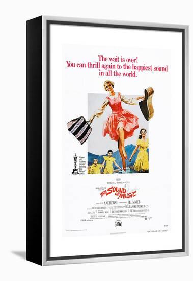 The Sound of Music, Center: Julie Andrews on 1973 Poster Art, 1965-null-Framed Premier Image Canvas