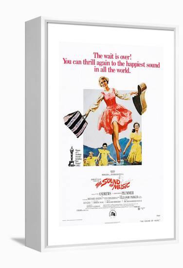 The Sound of Music, Center: Julie Andrews on 1973 Poster Art, 1965-null-Framed Premier Image Canvas