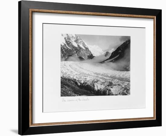 The Source of the River Teesta, 1903-04-John Claude White-Framed Giclee Print