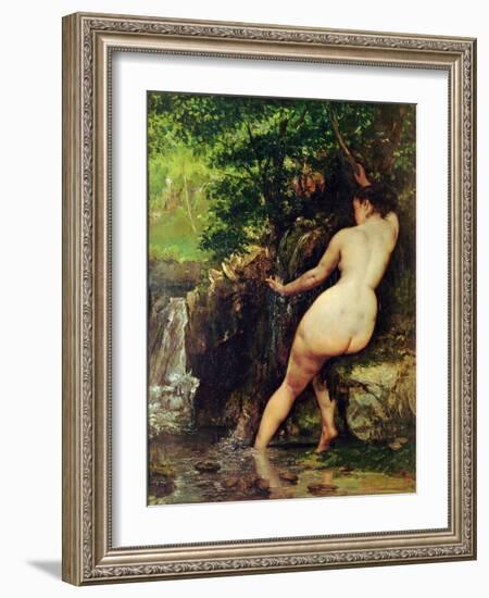 The Source or Bather at the Source, 1868-Gustave Courbet-Framed Giclee Print