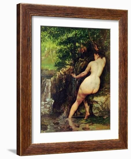 The Source or Bather at the Source, 1868-Gustave Courbet-Framed Giclee Print