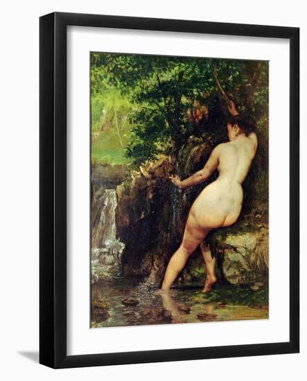 The Source or Bather at the Source, 1868-Gustave Courbet-Framed Giclee Print