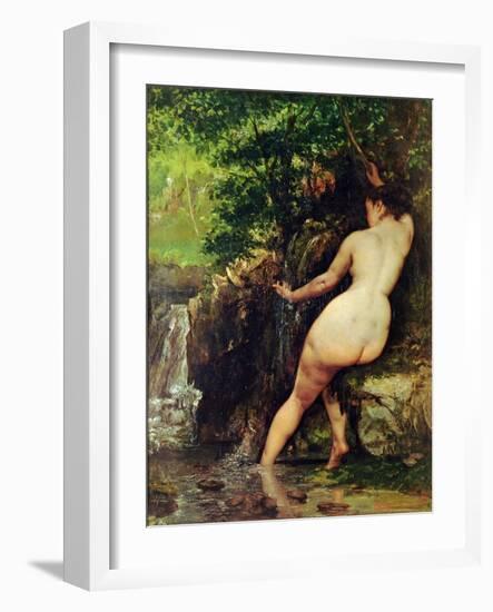 The Source or Bather at the Source, 1868-Gustave Courbet-Framed Giclee Print