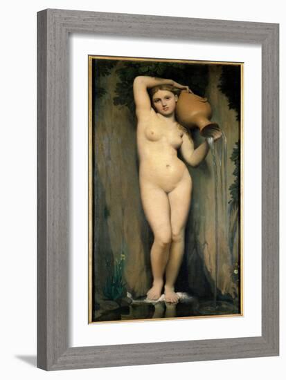The Source Painting by Jean-Auguste Dominique Ingres (1780-1867) 1856 Dim 1.63 X 0.80. Paris. Orsay-Jean Auguste Dominique Ingres-Framed Giclee Print