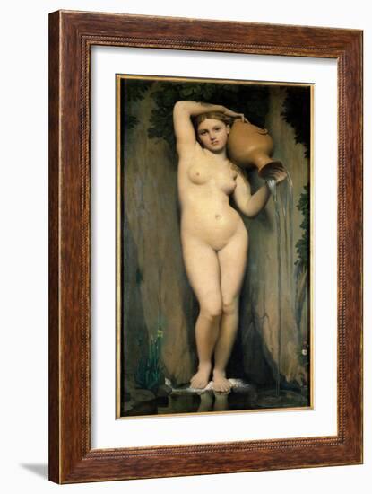 The Source Painting by Jean-Auguste Dominique Ingres (1780-1867) 1856 Dim 1.63 X 0.80. Paris. Orsay-Jean Auguste Dominique Ingres-Framed Giclee Print