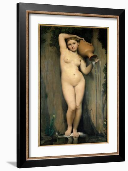 The Source Painting by Jean-Auguste Dominique Ingres (1780-1867) 1856 Dim 1.63 X 0.80. Paris. Orsay-Jean Auguste Dominique Ingres-Framed Giclee Print