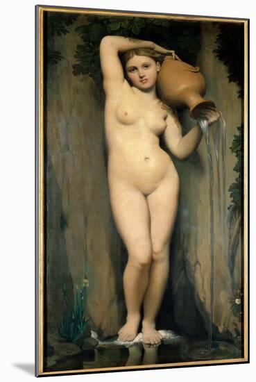 The Source Painting by Jean-Auguste Dominique Ingres (1780-1867) 1856 Dim 1.63 X 0.80. Paris. Orsay-Jean Auguste Dominique Ingres-Mounted Giclee Print