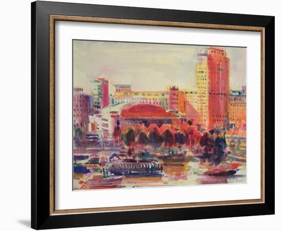 The South Bank, 2002 (W/C on Paper)-Peter Graham-Framed Giclee Print