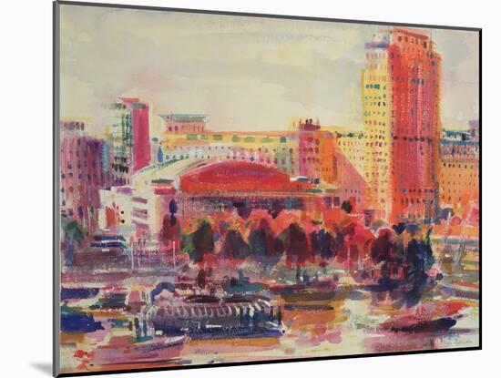 The South Bank, 2002 (W/C on Paper)-Peter Graham-Mounted Giclee Print