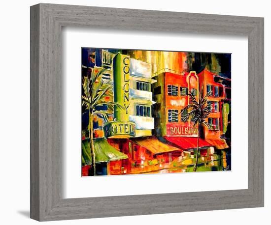 The South Beach Strip-Diane Millsap-Framed Premium Giclee Print