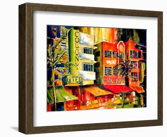 The South Beach Strip-Diane Millsap-Framed Premium Giclee Print