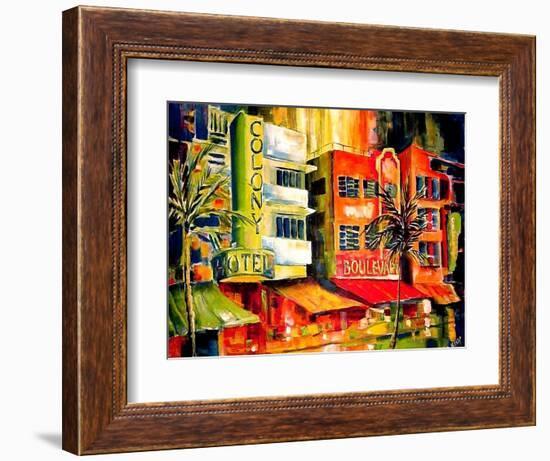 The South Beach Strip-Diane Millsap-Framed Premium Giclee Print